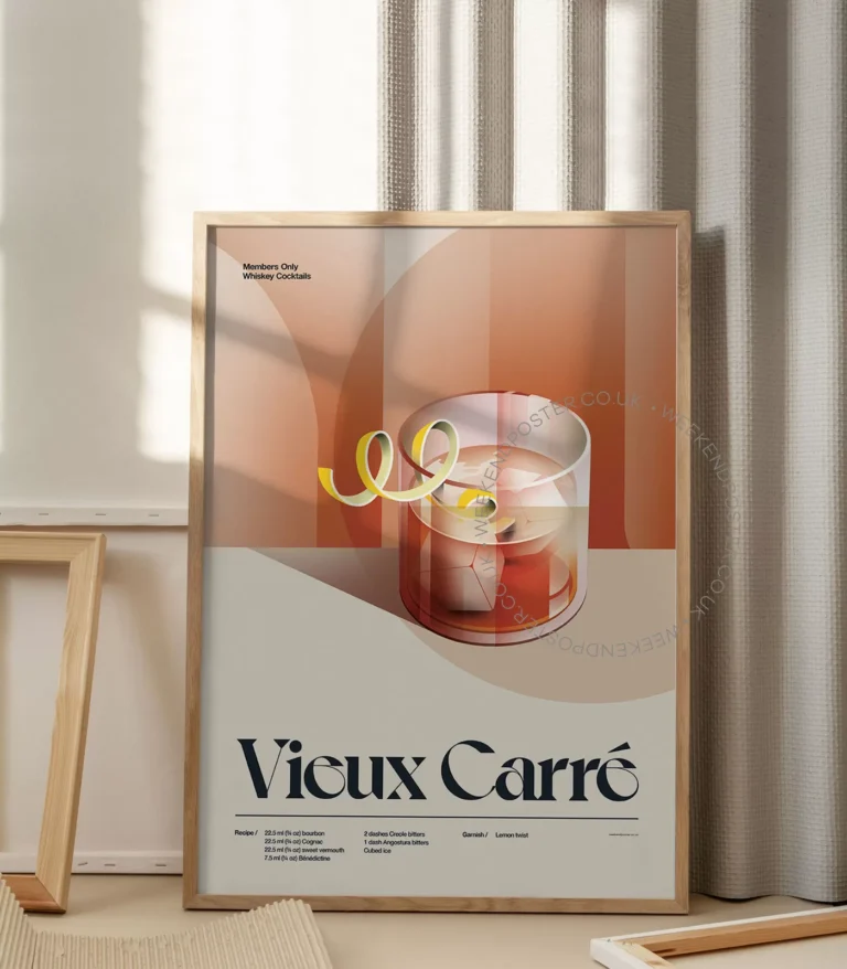 Mid-century retro Vieux Carré Cocktail poster