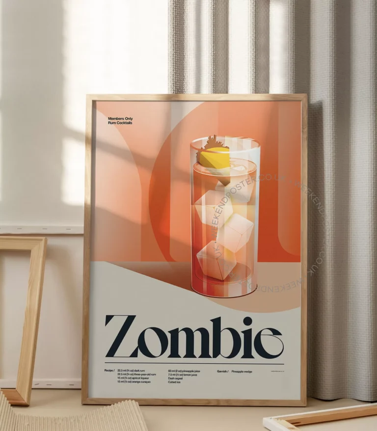 Mid-century retro Zombie Cocktail poster