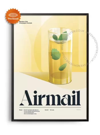 Mid-century retro Airmail Cocktail poster