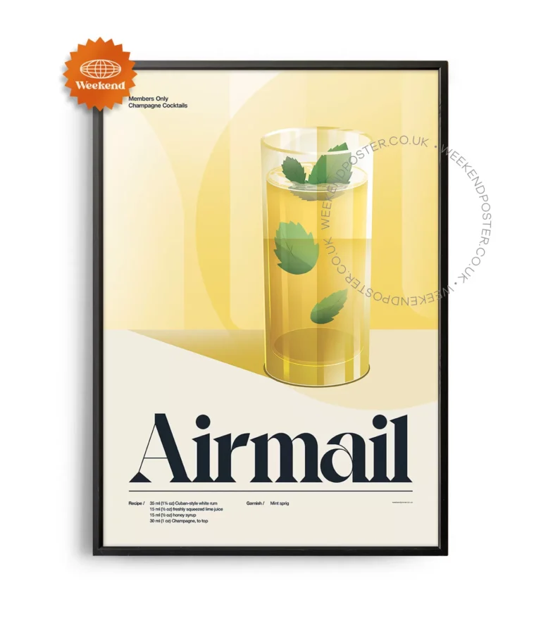 Mid-century retro Airmail Cocktail poster