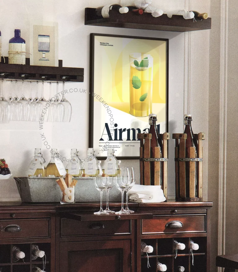 Mid-century retro Airmail Cocktail poster