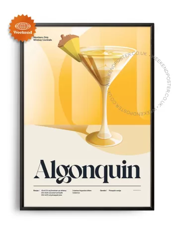 Mid-century retro Algonquin Cocktail poster