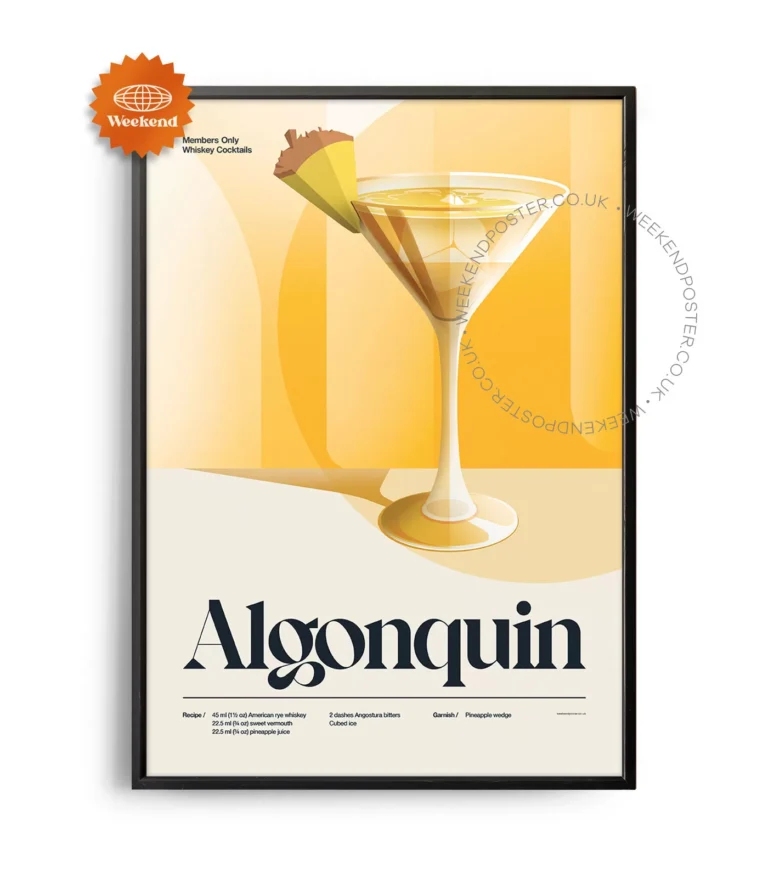 Mid-century retro Algonquin Cocktail poster