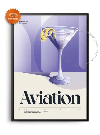 Mid-century retro Aviation Cocktail poster