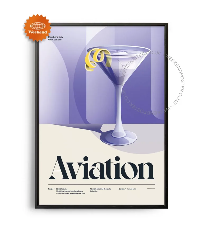 Mid-century retro Aviation Cocktail poster