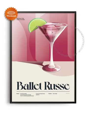 Mid-century retro Ballet Russe Cocktail poster