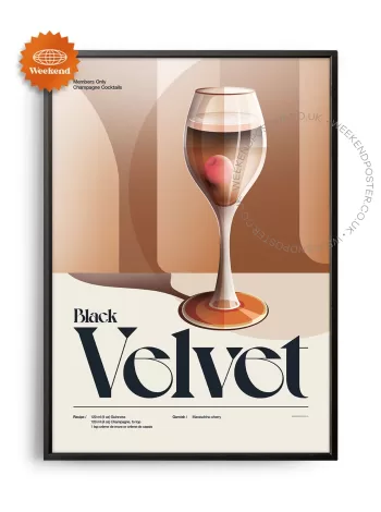 Mid-century retro Black Velvet Cocktail poster