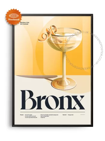 Mid-century retro Bronx Cocktail poster