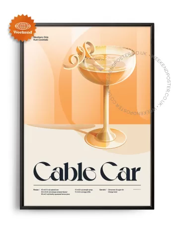 Mid-century retro Cable Car Cocktail poster