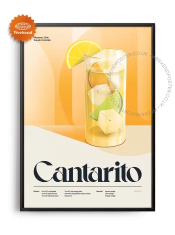Mid-century retro Cantarito Cocktail poster