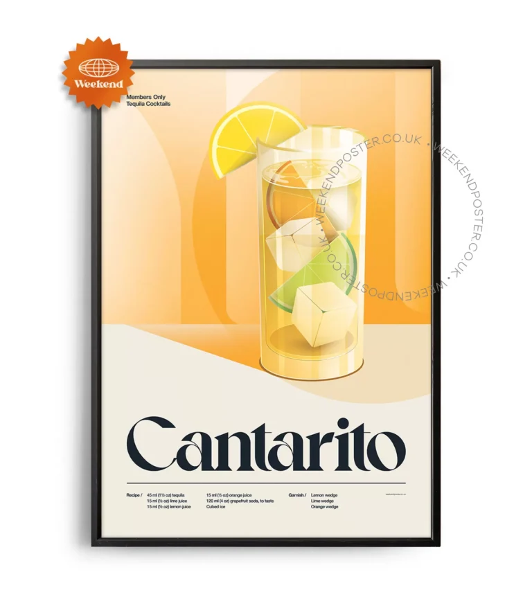 Mid-century retro Cantarito Cocktail poster