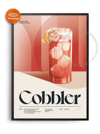 Mid-century retro Cobbler Cocktail poster