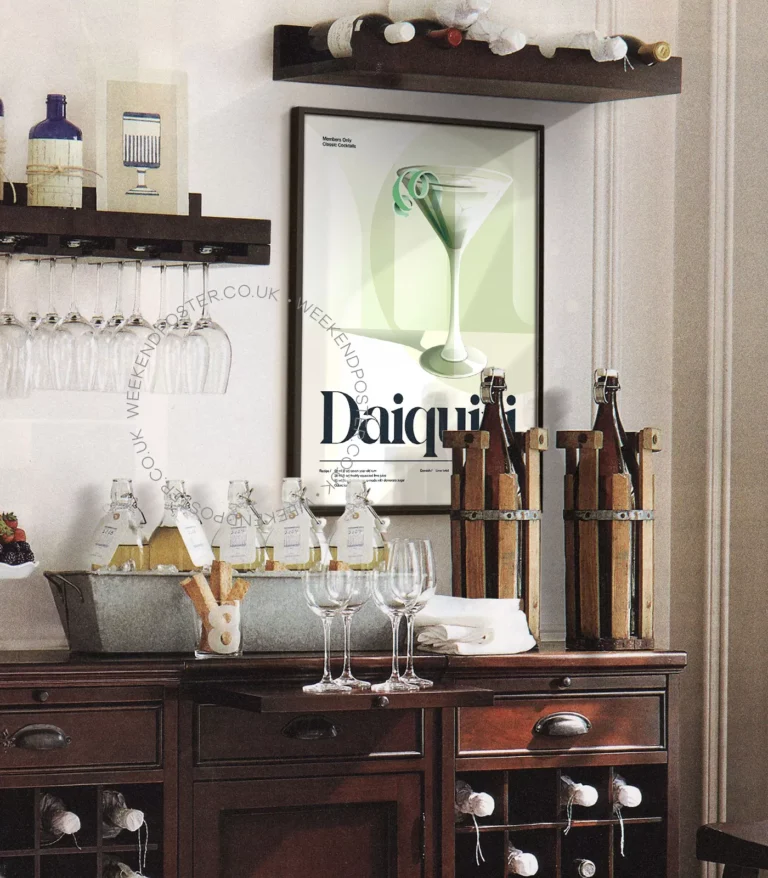 Mid-century retro Daiquiri Cocktail poster