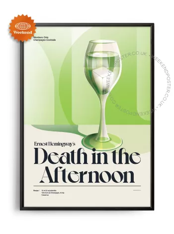 Mid-century retro Death in the Afternoon Cocktail poster