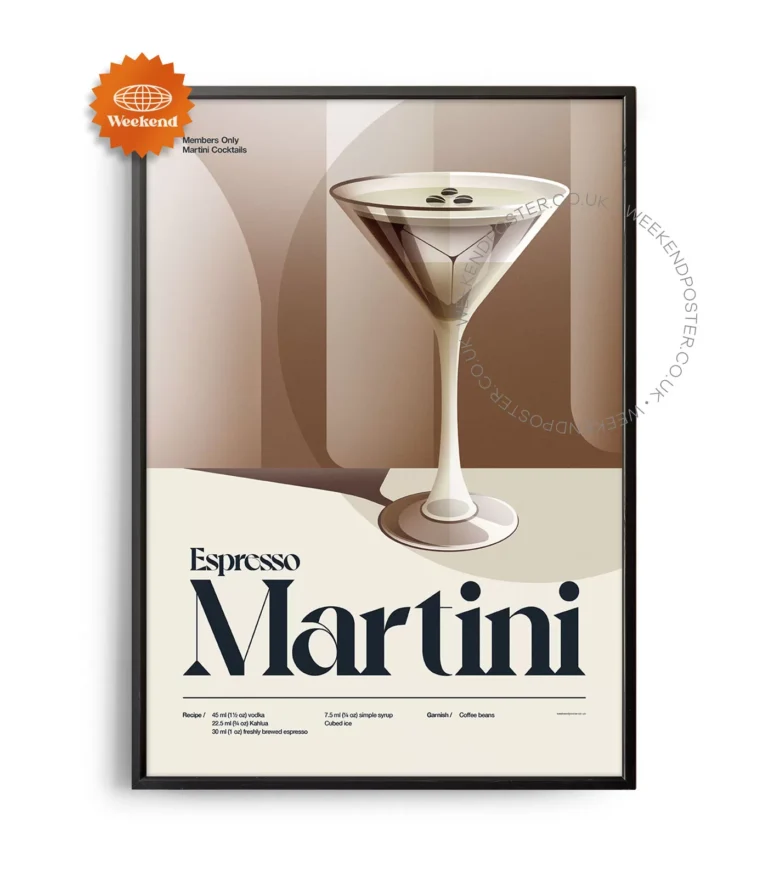 Mid-century retro Espresso Martini Cocktail poster