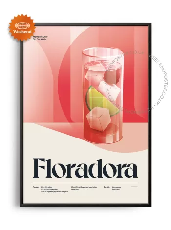 Mid-century retro Floradora Cocktail poster