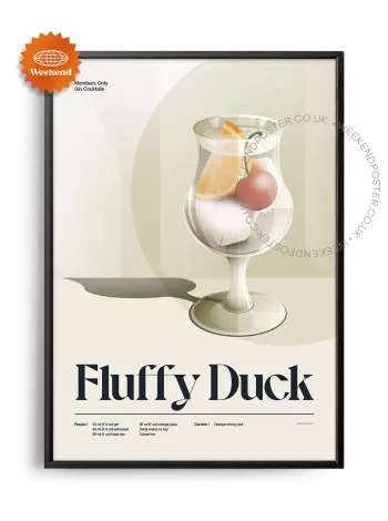 Mid-century retro Fluffy Duck Cocktail poster