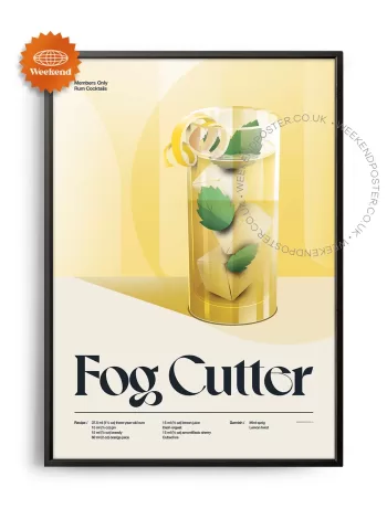 Mid-century retro Fog Cutter Cocktail poster