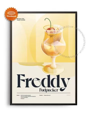 Mid-century retro Freddy Fudpucker Cocktail poster