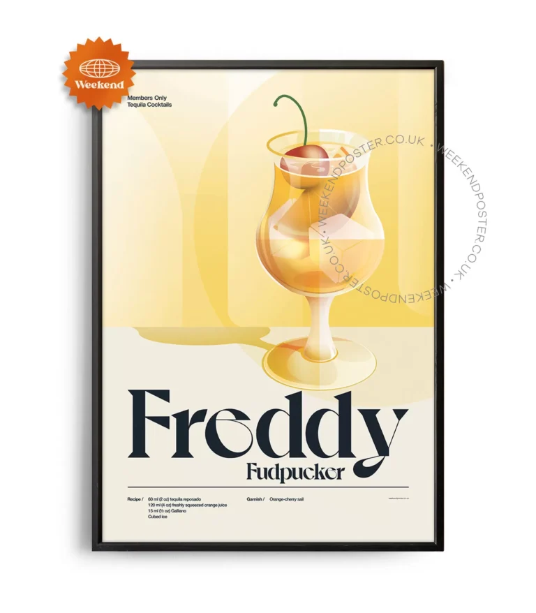 Mid-century retro Freddy Fudpucker Cocktail poster
