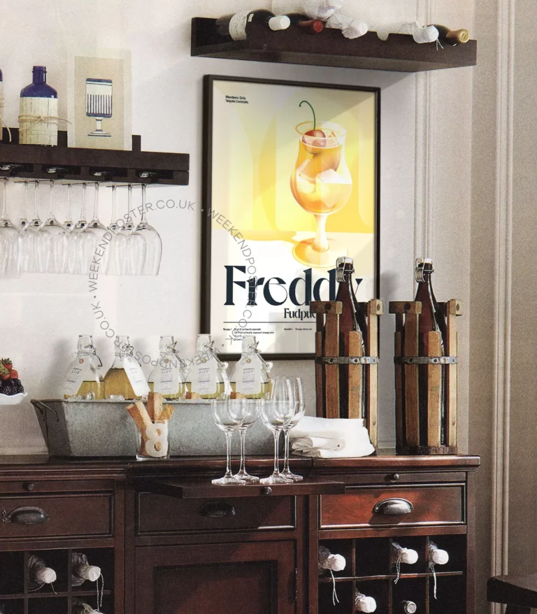 Mid-century retro Freddy Fudpucker Cocktail poster