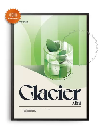 Mid-century retro Glacier Mint Cocktail poster