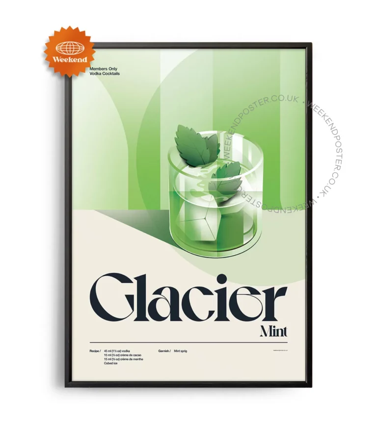 Mid-century retro Glacier Mint Cocktail poster