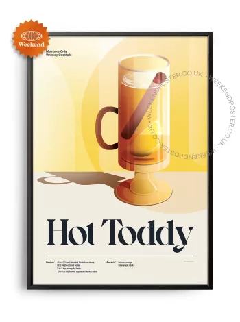 Mid-century retro Hot Toddy Cocktail poster