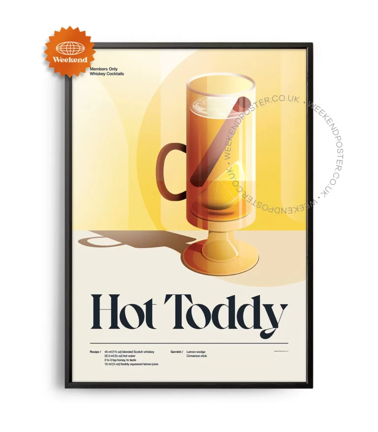 Mid-century retro Hot Toddy Cocktail poster