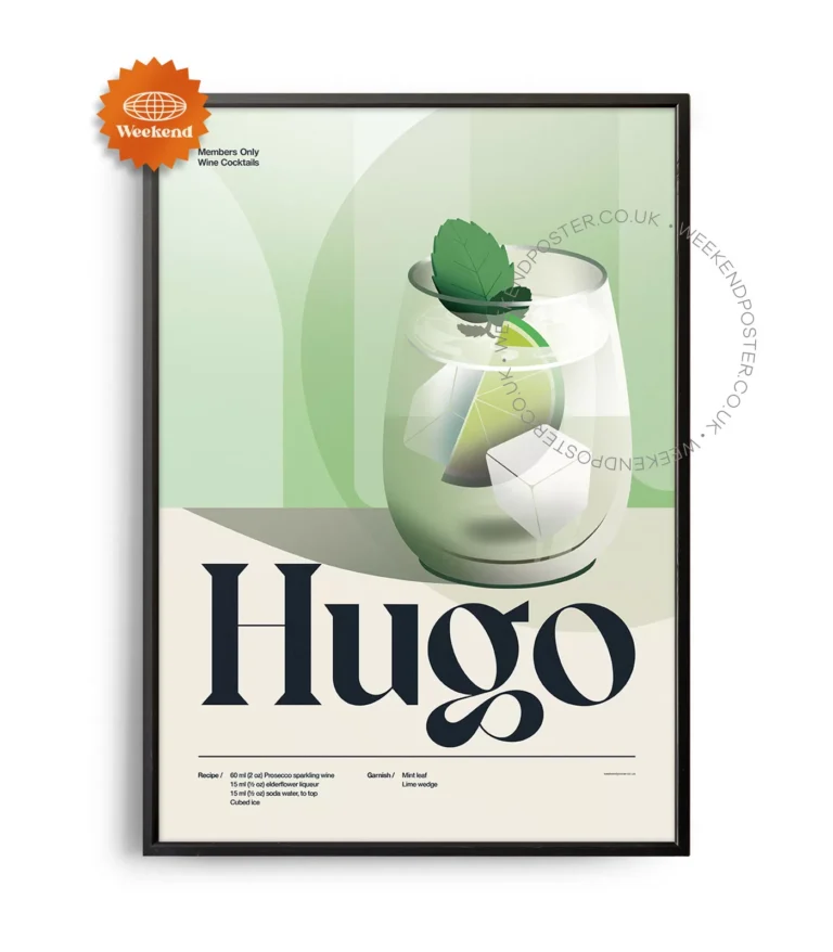 Mid-century retro Hugo Cocktail poster