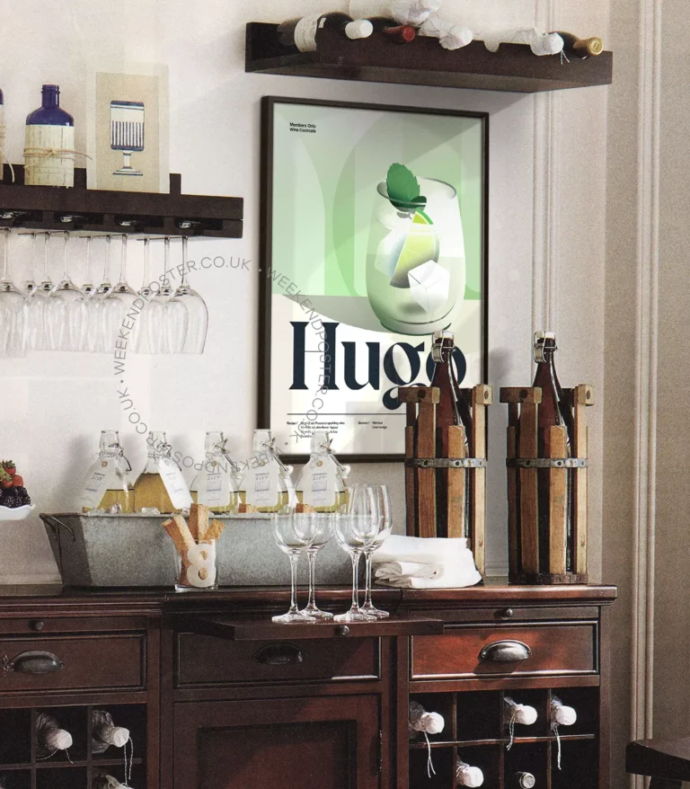 Mid-century retro Hugo Cocktail poster