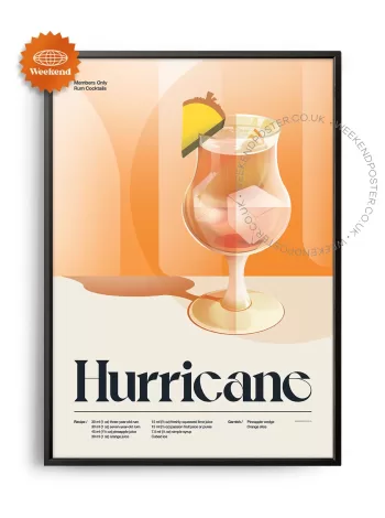 Mid-century retro Hurricane Cocktail poster
