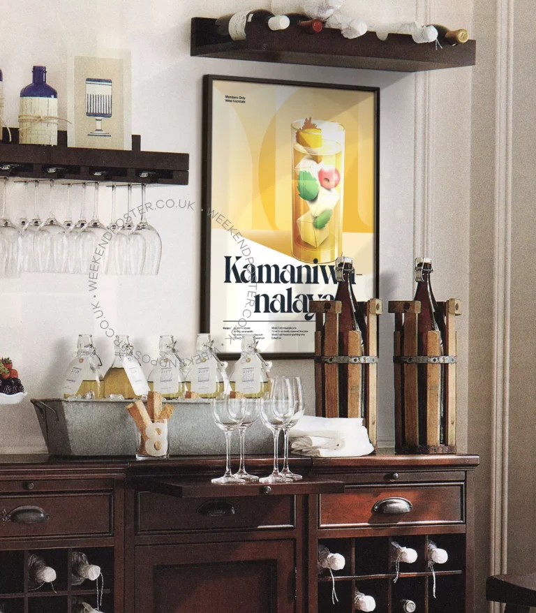 Mid-century retro Kamaniwanalaya Cocktail poster