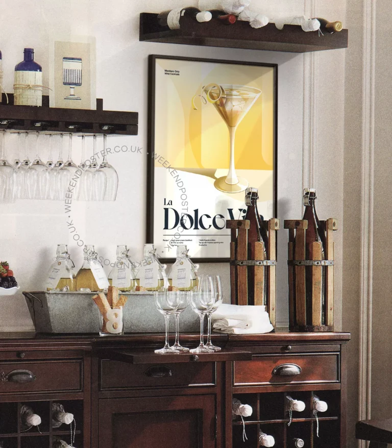 Mid-century retro La Dolce Vita Cocktail poster