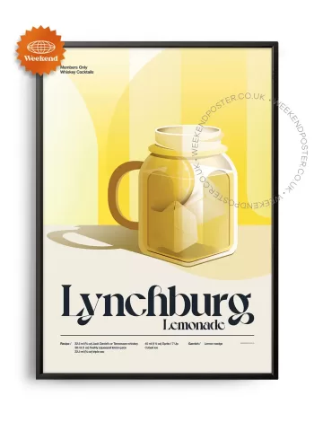 Mid-century retro Lynchburg Lemonade Cocktail poster