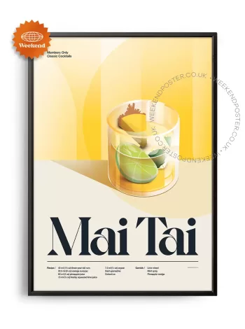 Mid-century retro Mai Tai Cocktail poster