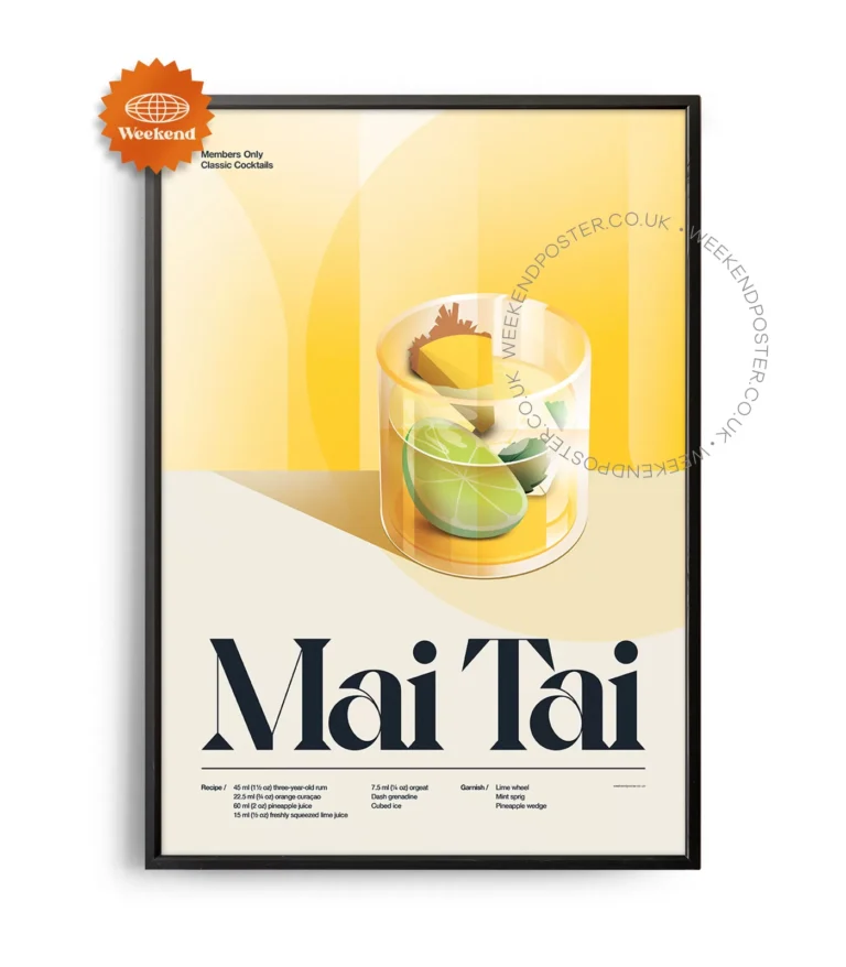 Mid-century retro Mai Tai Cocktail poster