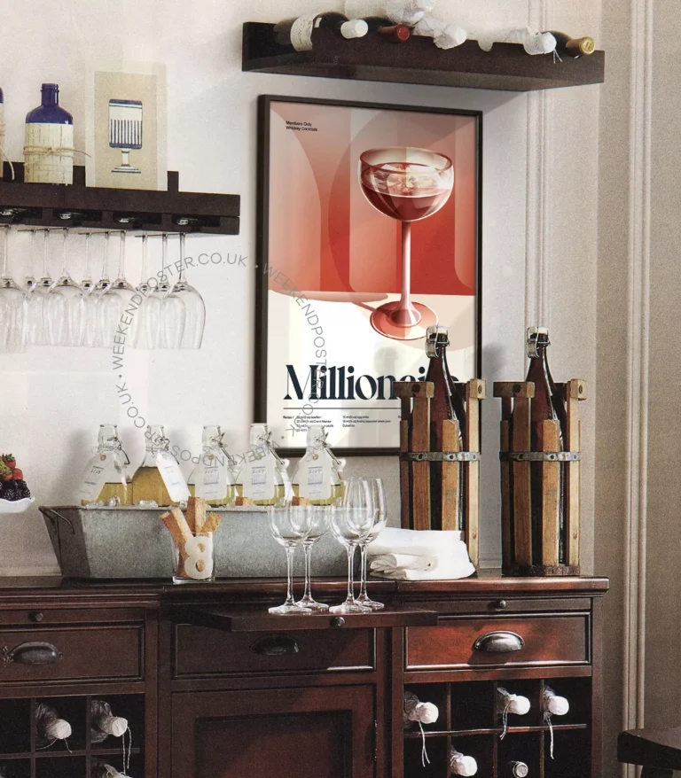 Mid-century retro Millionaire Cocktail poster