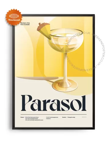 Mid-century retro Parasol Cocktail poster