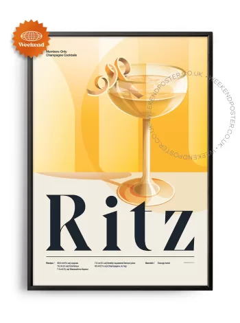 Mid-century retro Ritz Cocktail poster