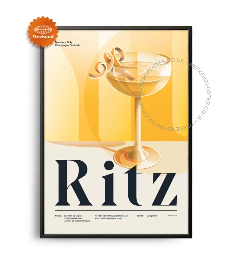 Mid-century retro Ritz Cocktail poster
