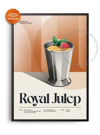 Mid-century retro Royal Julep Cocktail poster