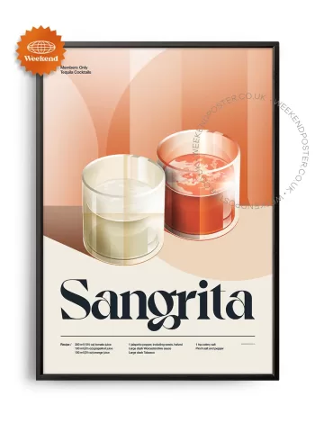 Mid-century retro Sangrita Cocktail poster