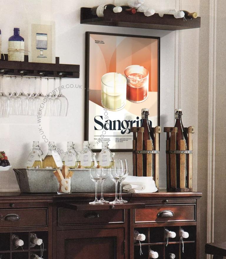 Mid-century retro Sangrita Cocktail poster