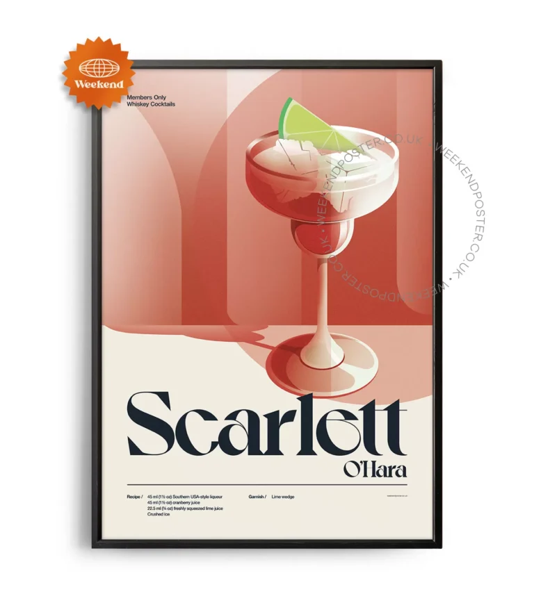 Mid-century retro Scarlett O'Hara Cocktail poster