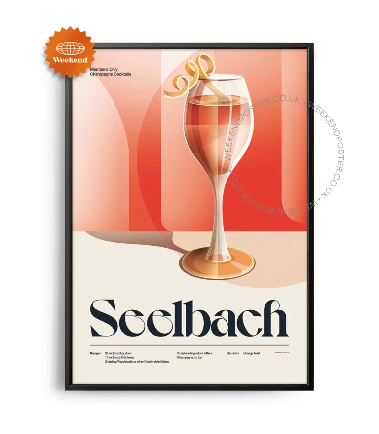 Mid-century retro Seelbach Cocktail poster