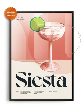 Mid-century retro Siesta Cocktail poster