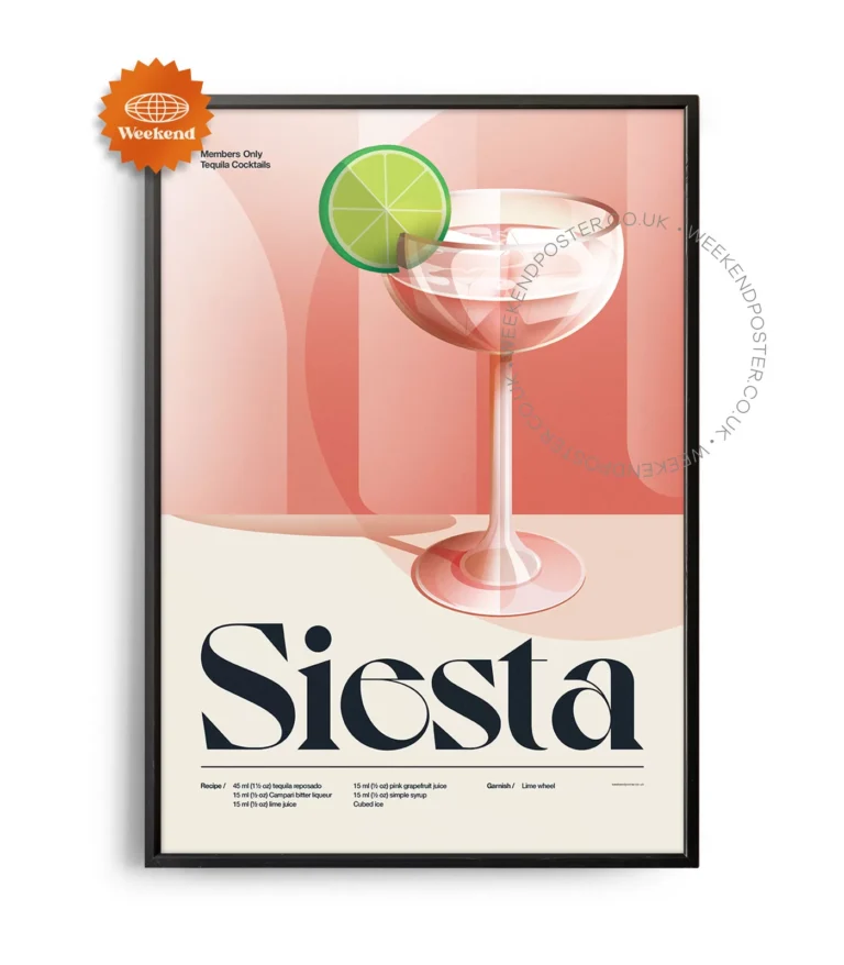 Mid-century retro Siesta Cocktail poster
