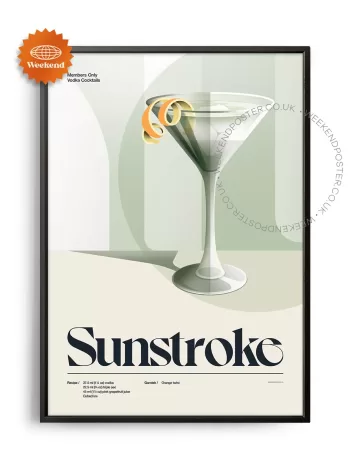 Mid-century retro Sunstroke Cocktail poster