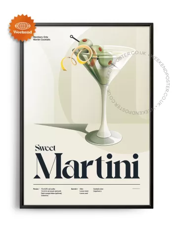 Mid-century retro Sweet Martini Cocktail poster